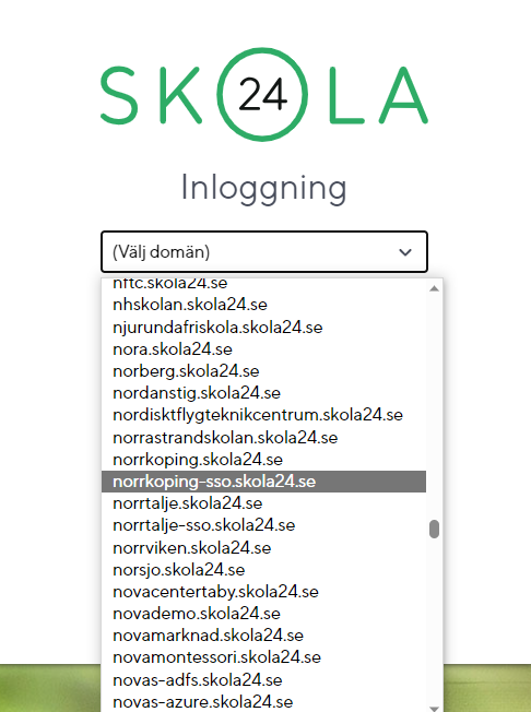 Problem att logga in i appen Skola24 - Norrköpings kommun